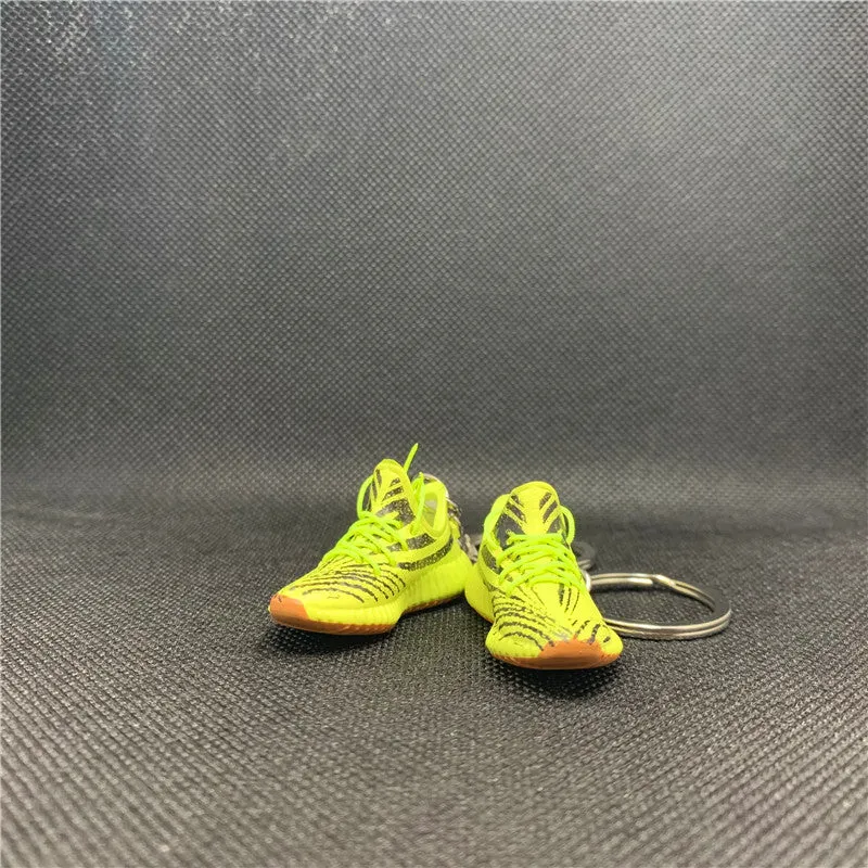 3d yzy frozen yellow sneaker kanye west shoe keychain for yzy 350 v2