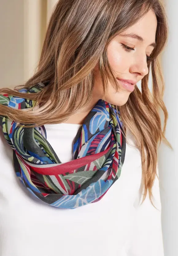 572106- Floral Print Loop Scarf - Cecil