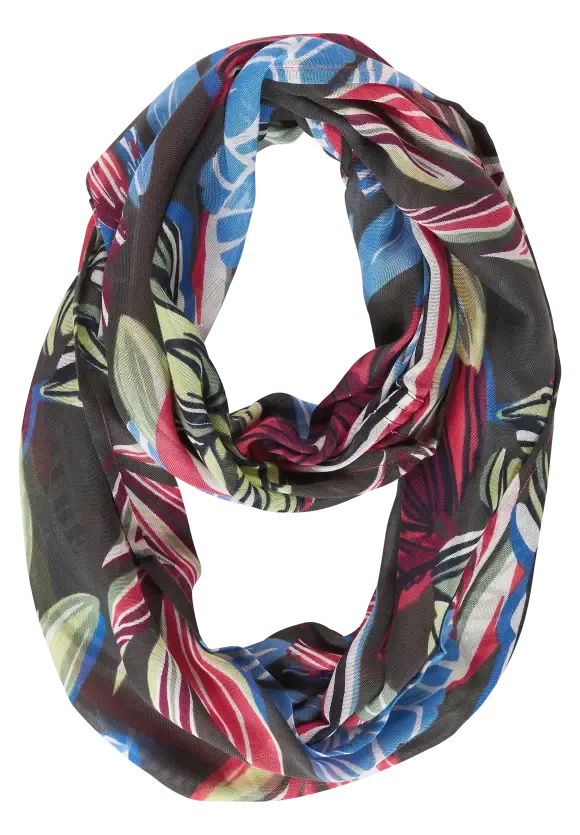 572106- Floral Print Loop Scarf - Cecil