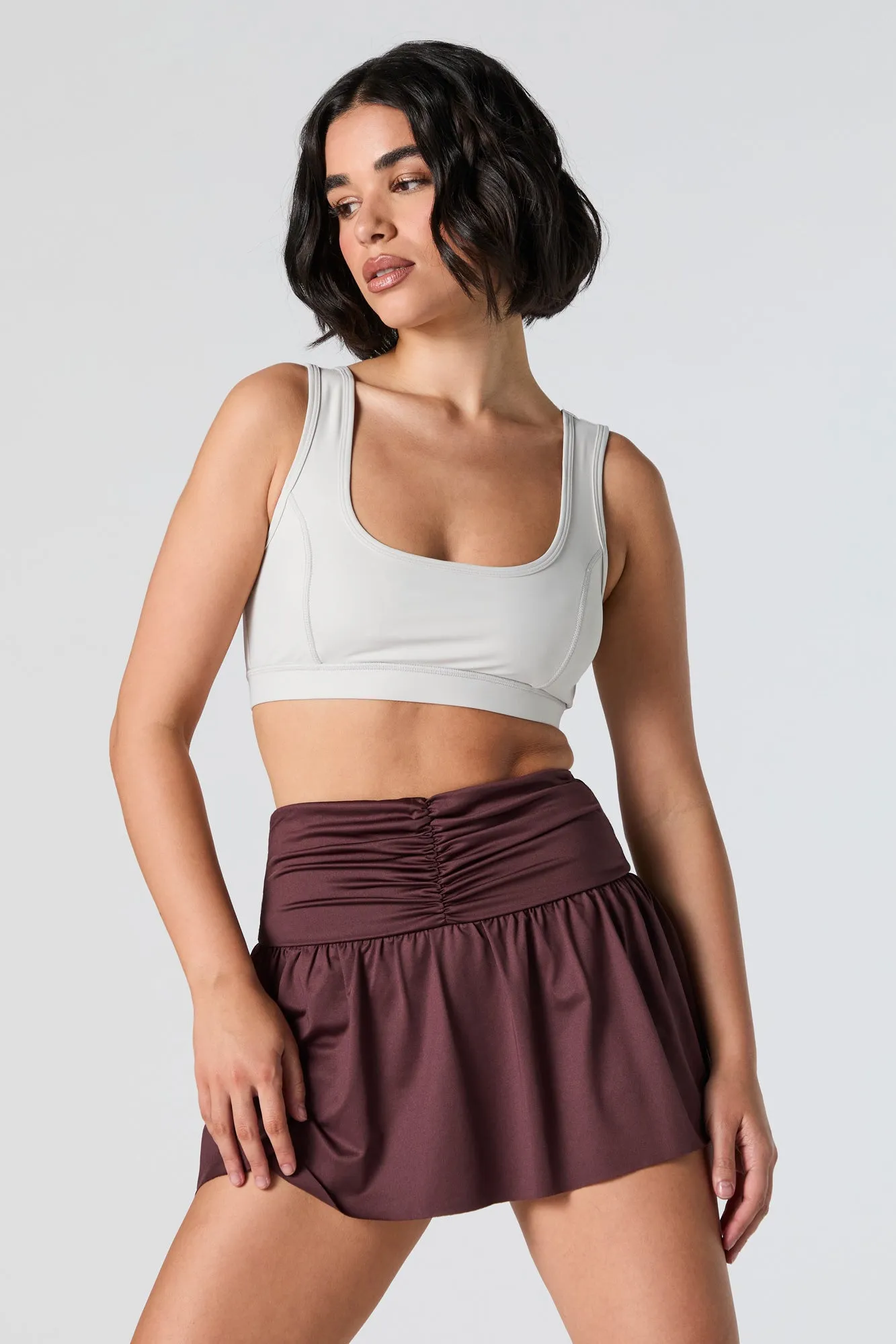 Active Ruched Skort with Phone Pocket