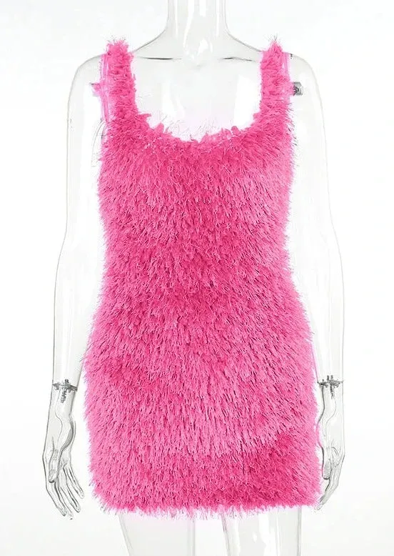 Alessia Faux Fur Mini Dress