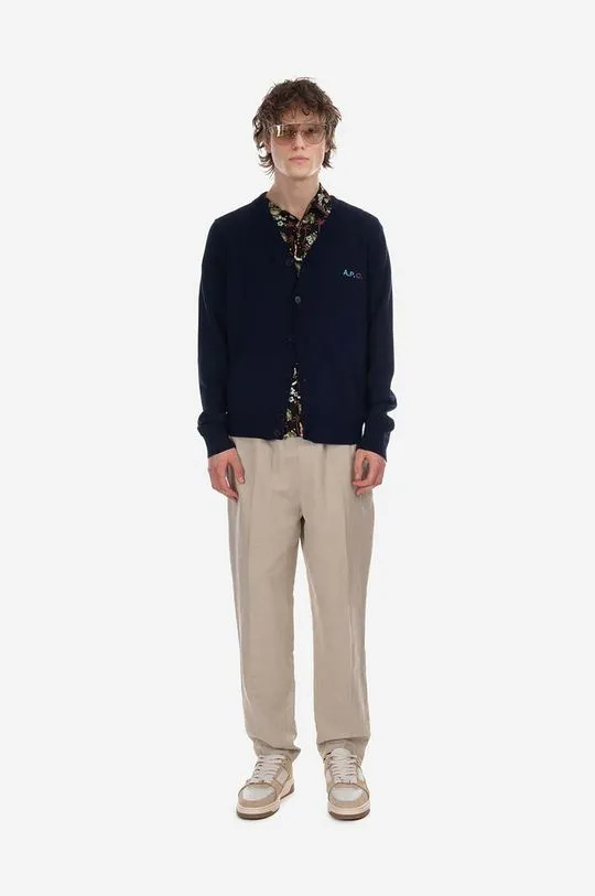 A.P.C. cotton cardigan navy blue color