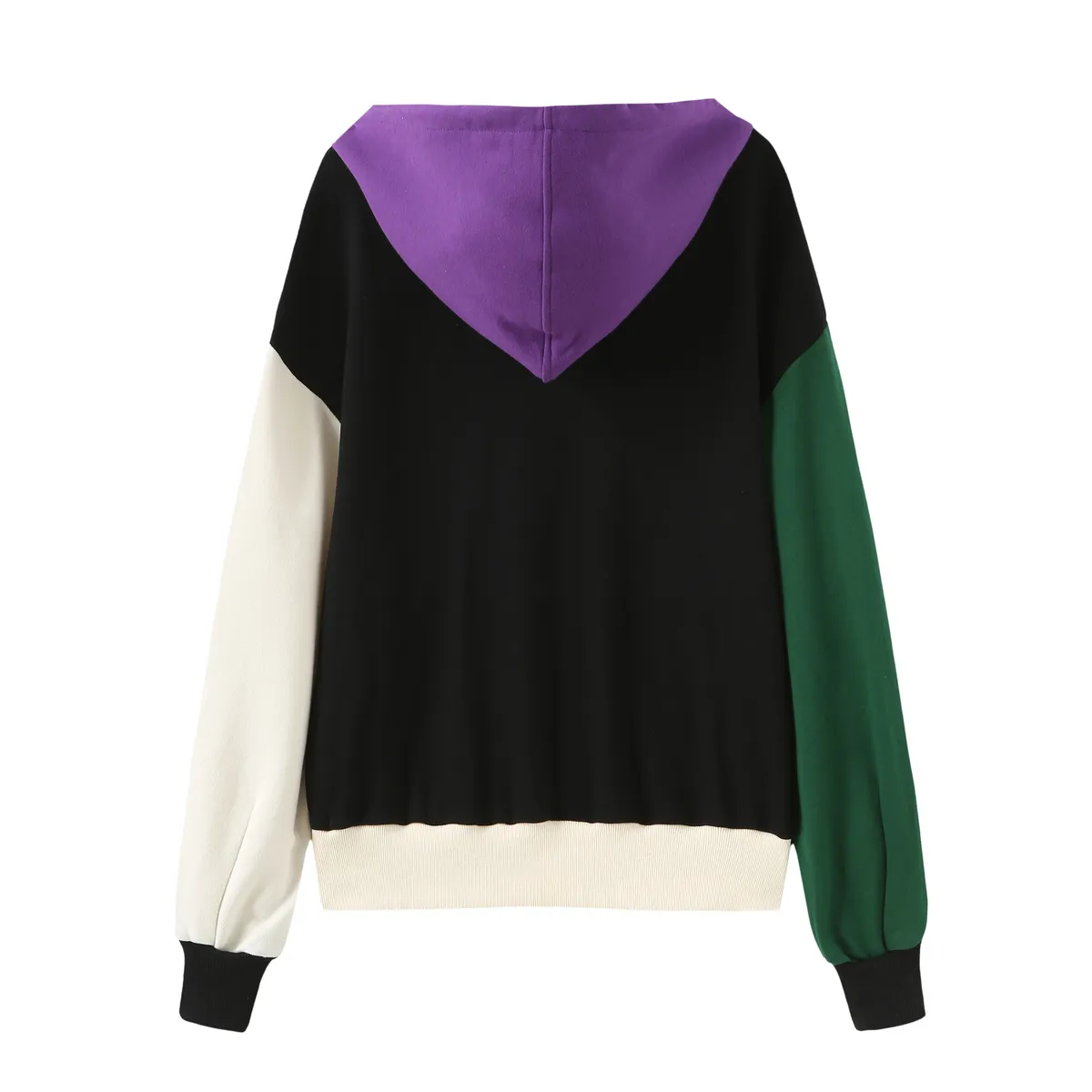 Astute Colour-block Hoodies - Black