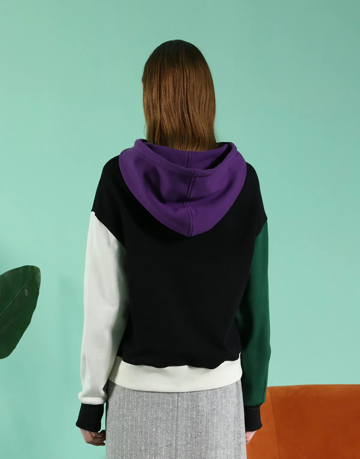 Astute Colour-block Hoodies - Black