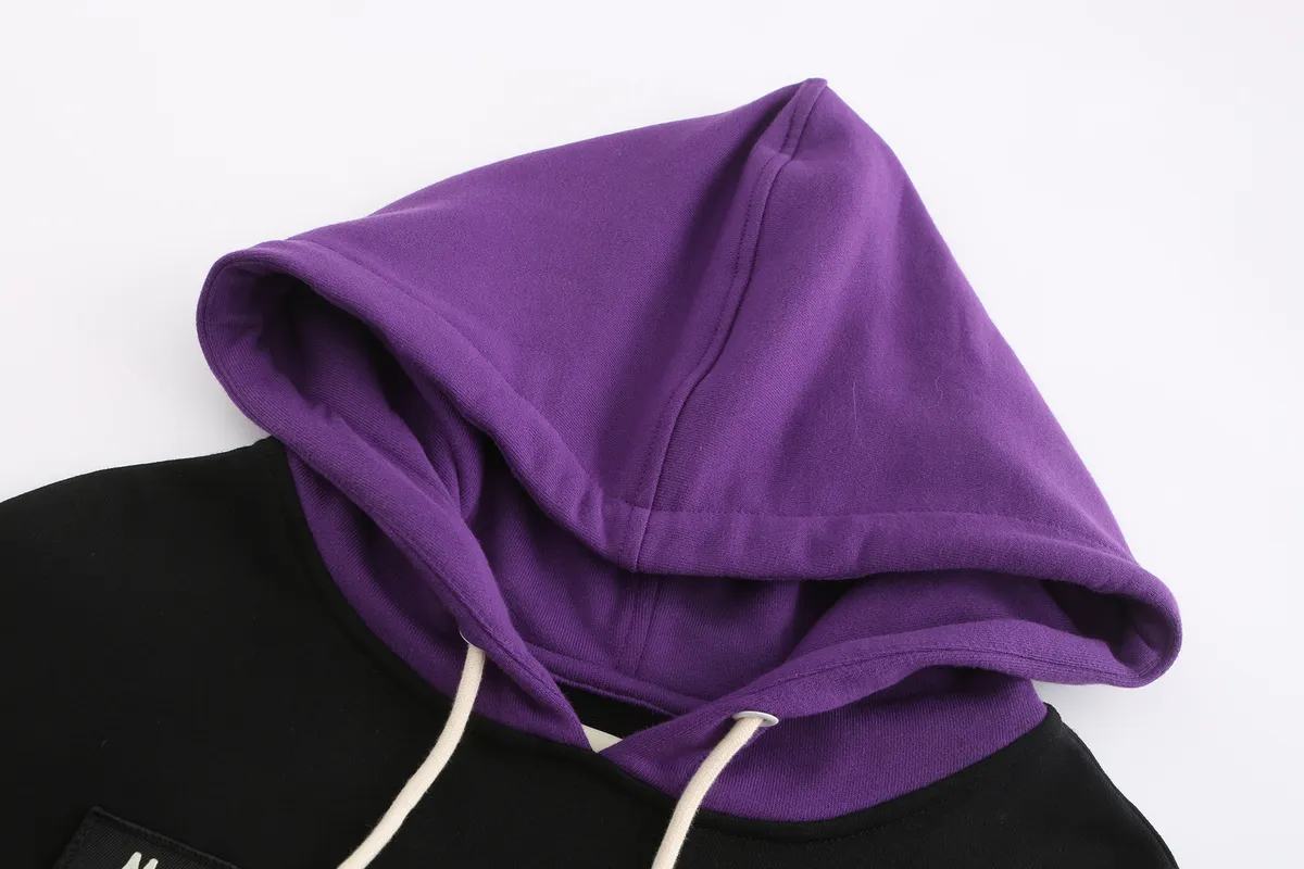 Astute Colour-block Hoodies - Black