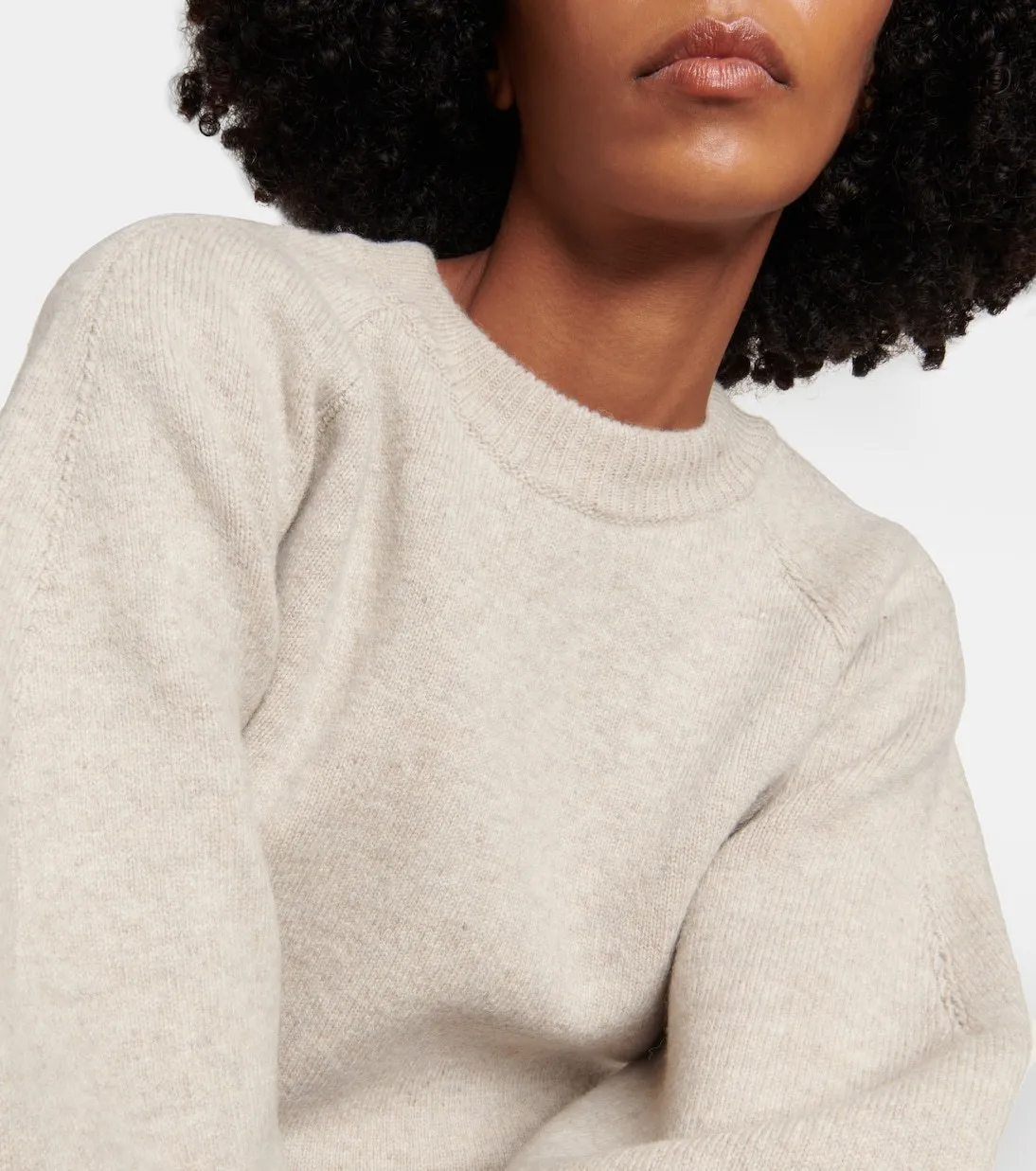 Azzedine Alaia  |Crew Neck Wool Long Sleeves Plain Puff Sleeves