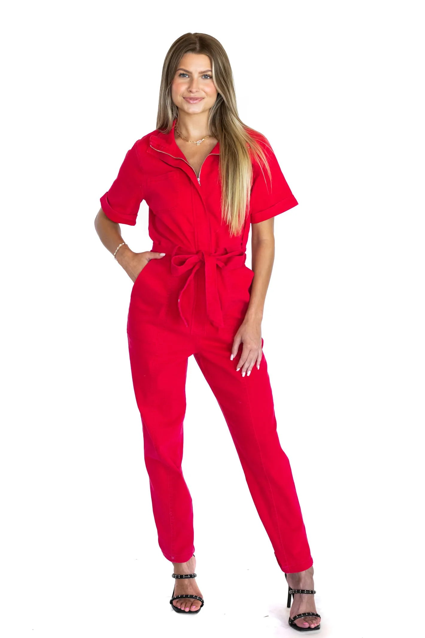 Backyard BBQ Red Utility Jumpsuit