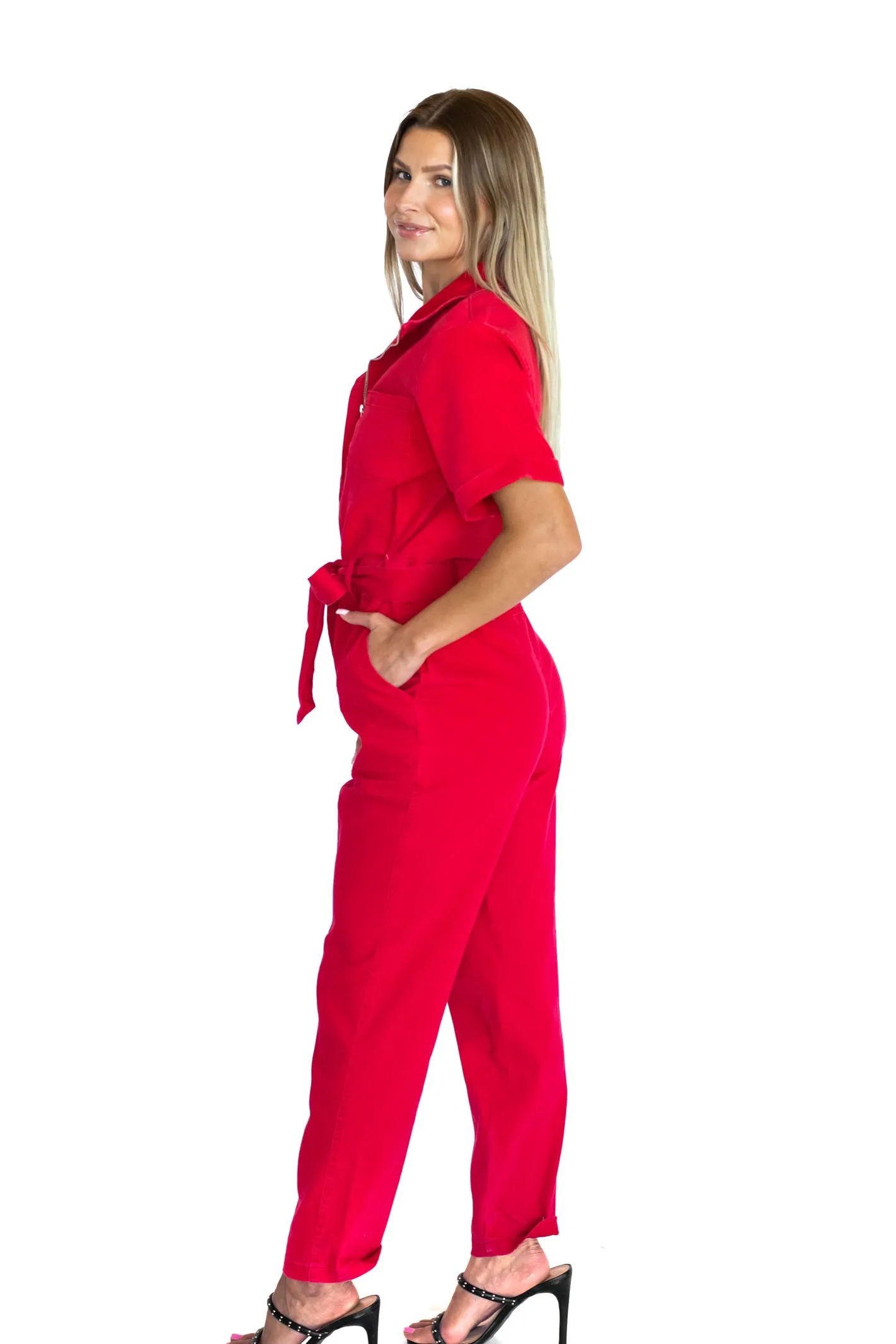 Backyard BBQ Red Utility Jumpsuit