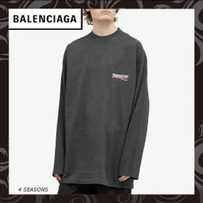 BALENCIAGA  |Crew Neck Unisex Long Sleeves Cotton Long Sleeve T-shirt