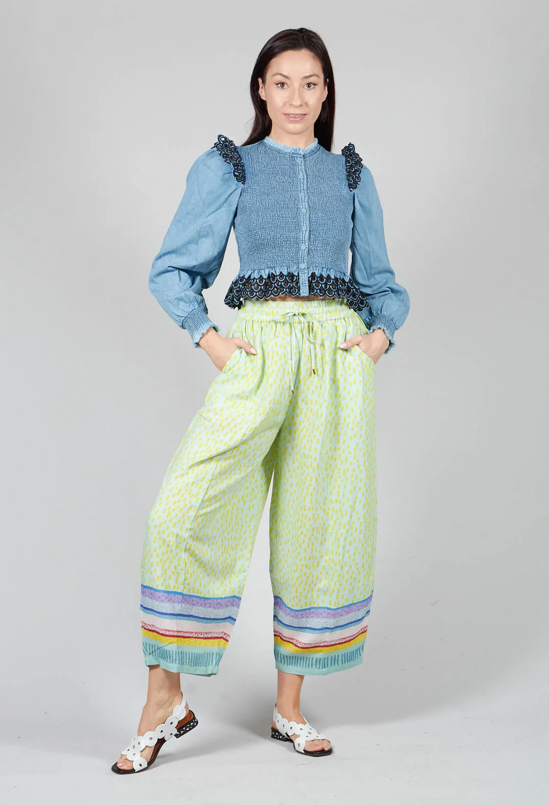 Balloon Style Trousers in Blue