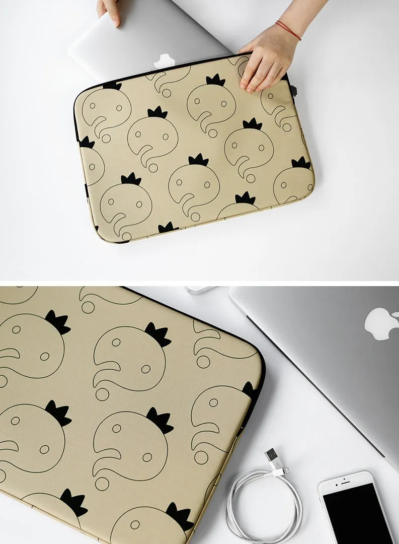 Beige Pattern Graphic Laptop Sleeves iPad 11 13 15 inch Cases Protective Covers Infinite Challenge Collaboration Handbags Square