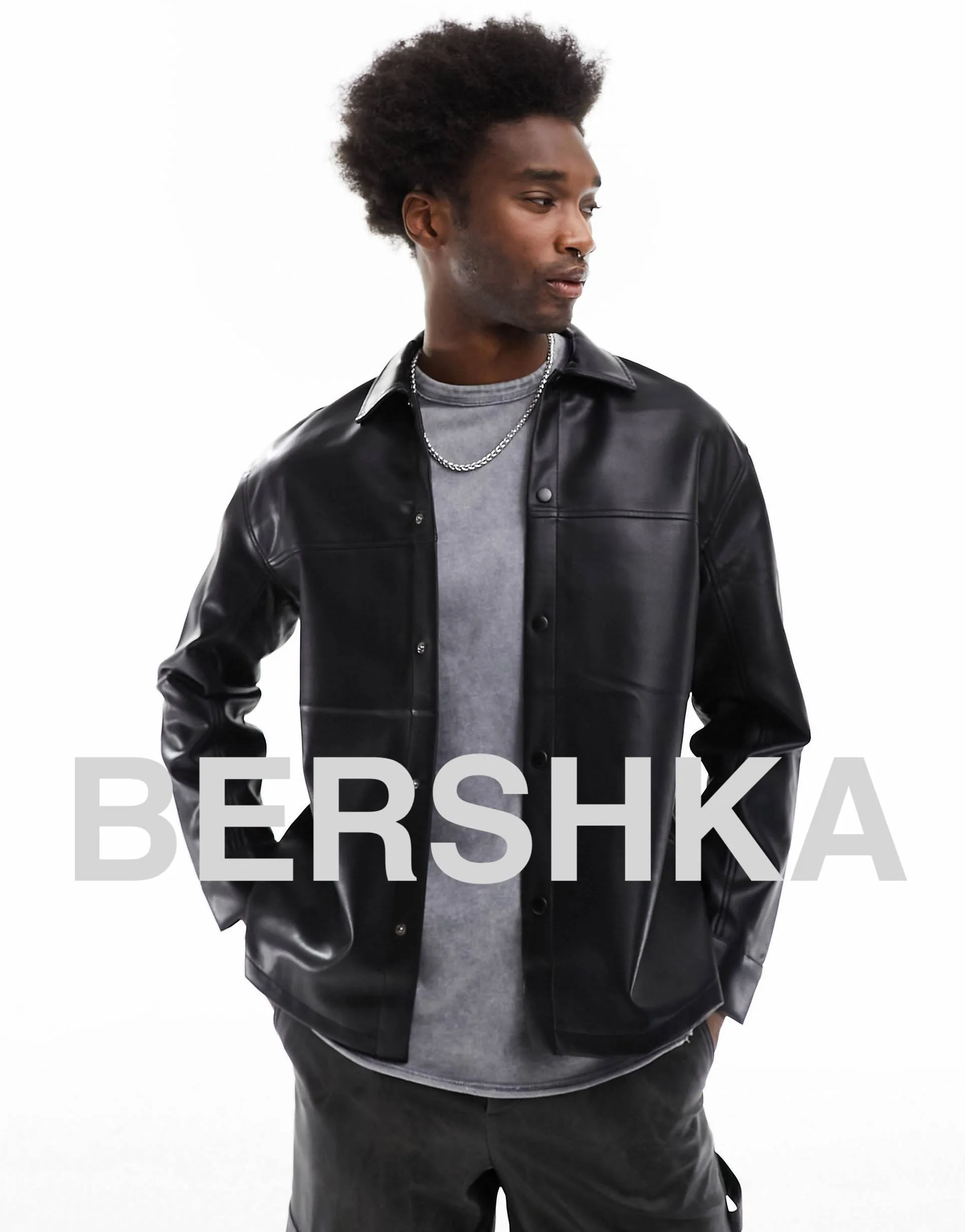 Bershka  |Faux Fur Plain Shirts