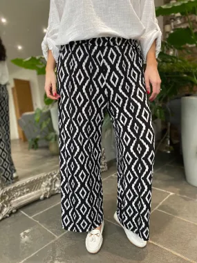 Black Diamond Wide Leg Trousers