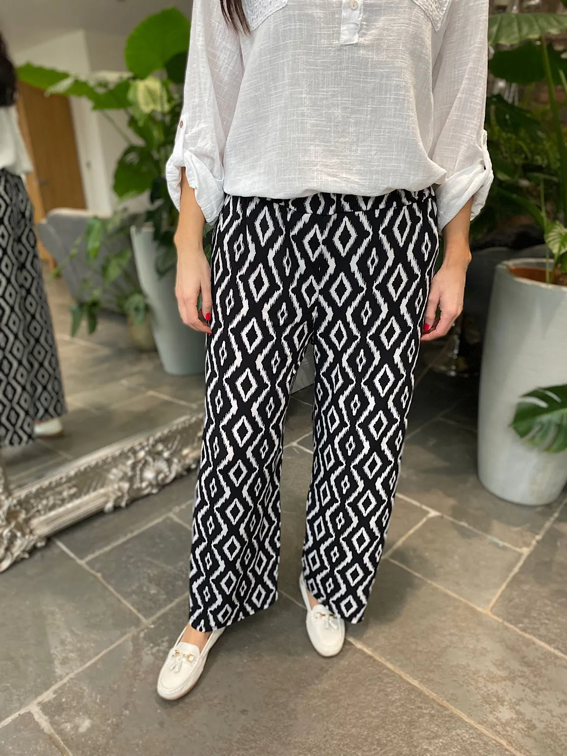 Black Diamond Wide Leg Trousers