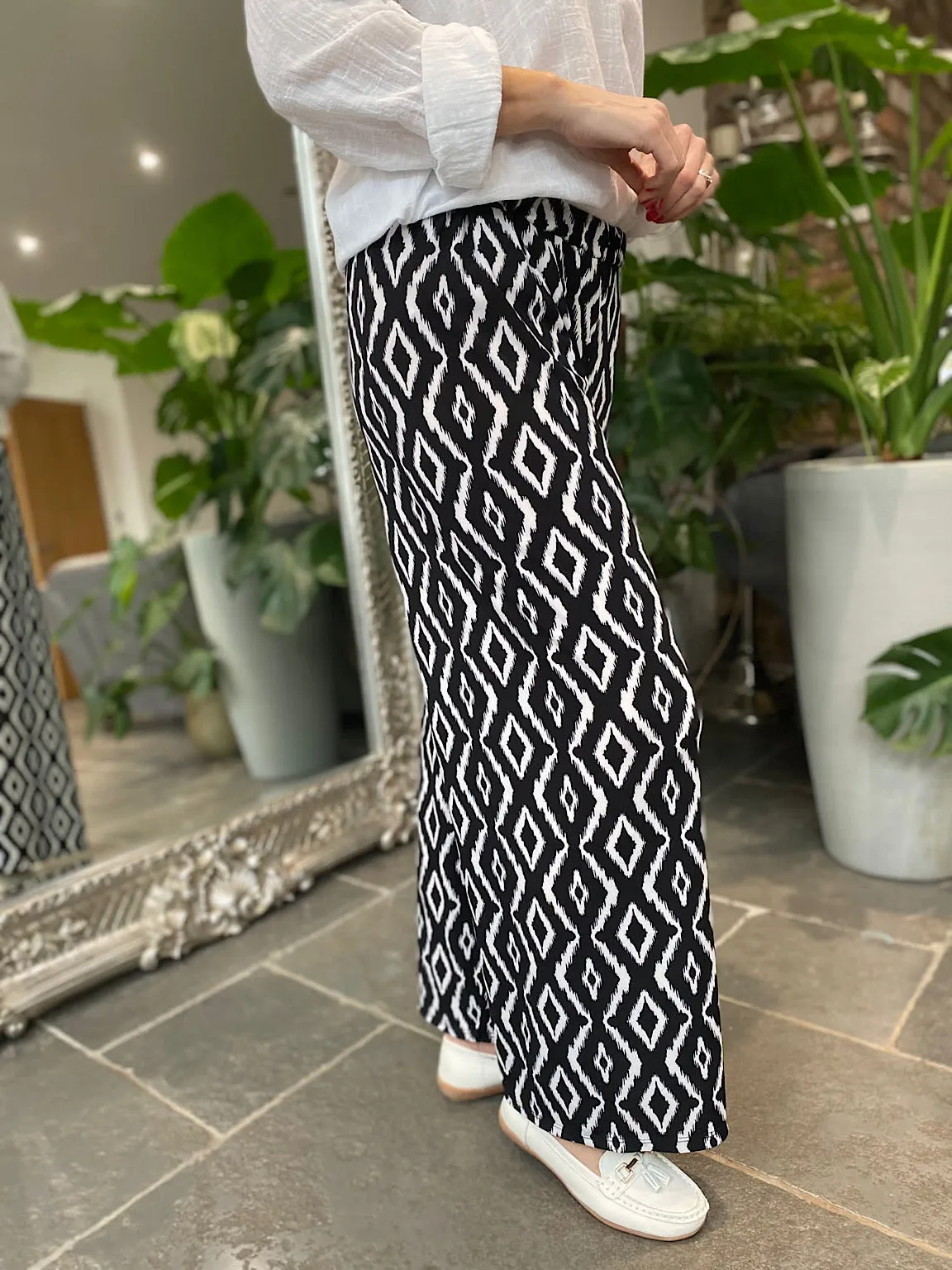 Black Diamond Wide Leg Trousers