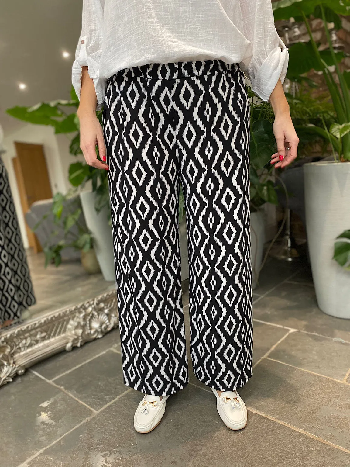 Black Diamond Wide Leg Trousers