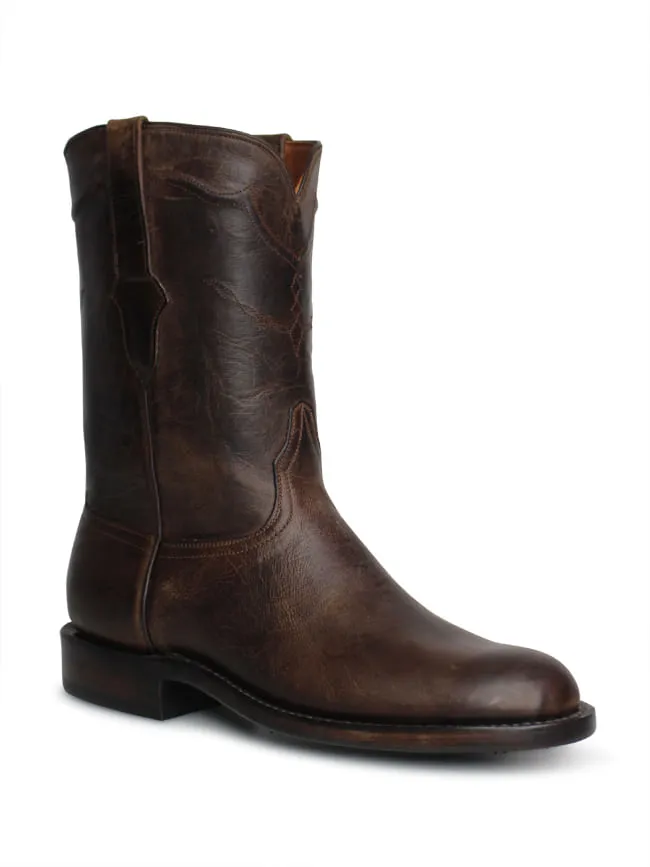 Black Jack Mens Chocolate Mad Dog Goat Roper Boots