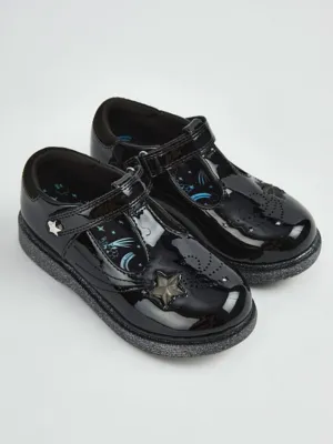 Black Patent Light Up Star T-Bar School Shoes | School | George at ASDA