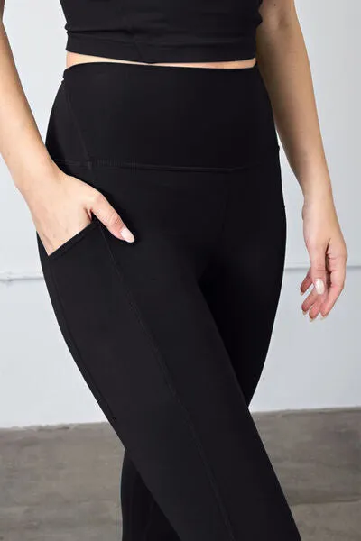 Black Wide Waistband Leggings