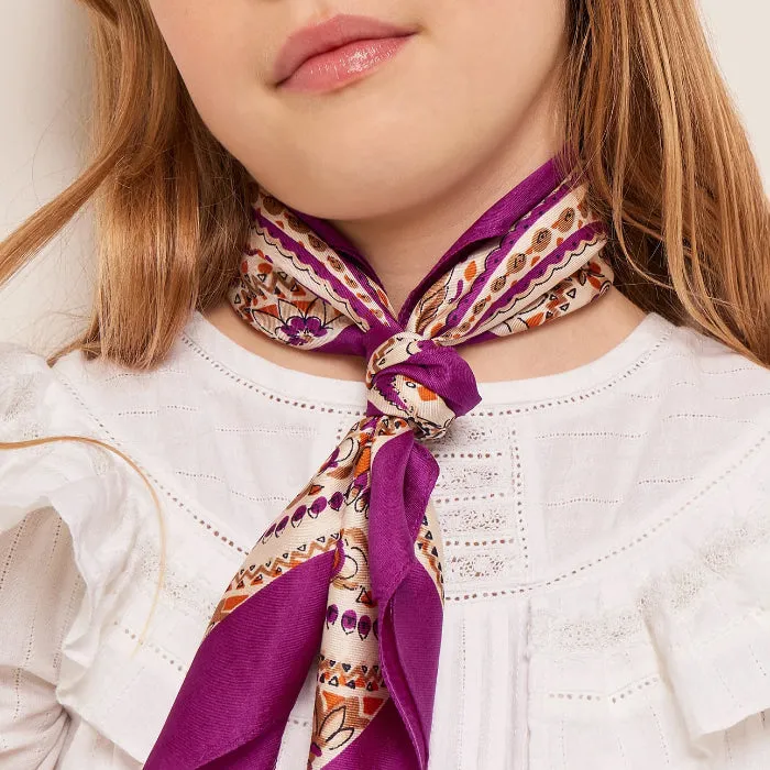 Bonpoint Child Scarf Purple Bandana Print