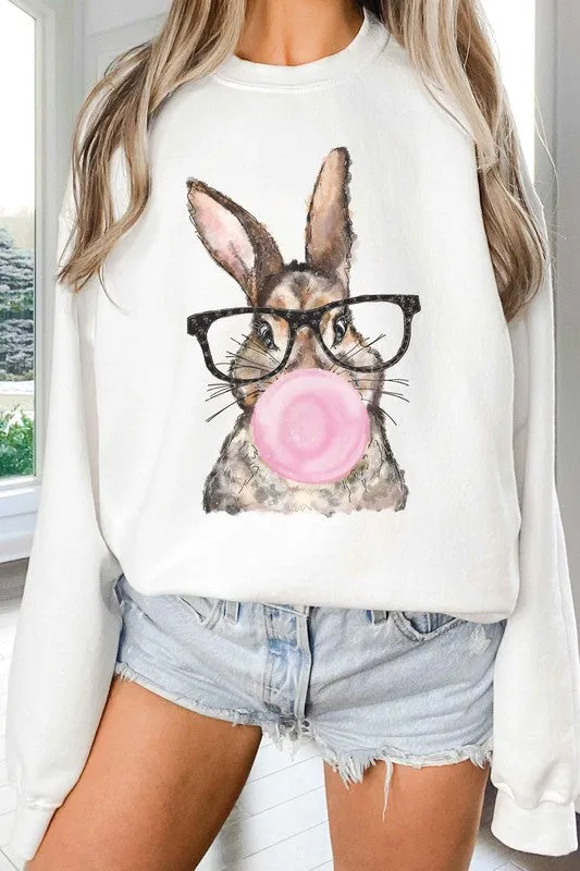 Bubble Gum Bunny Graphic Sweatshirt