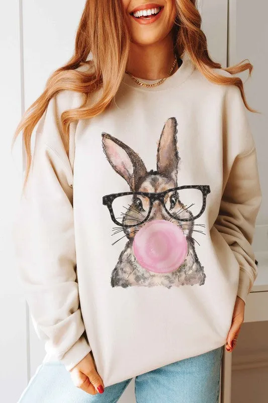 Bubble Gum Bunny Graphic Sweatshirt