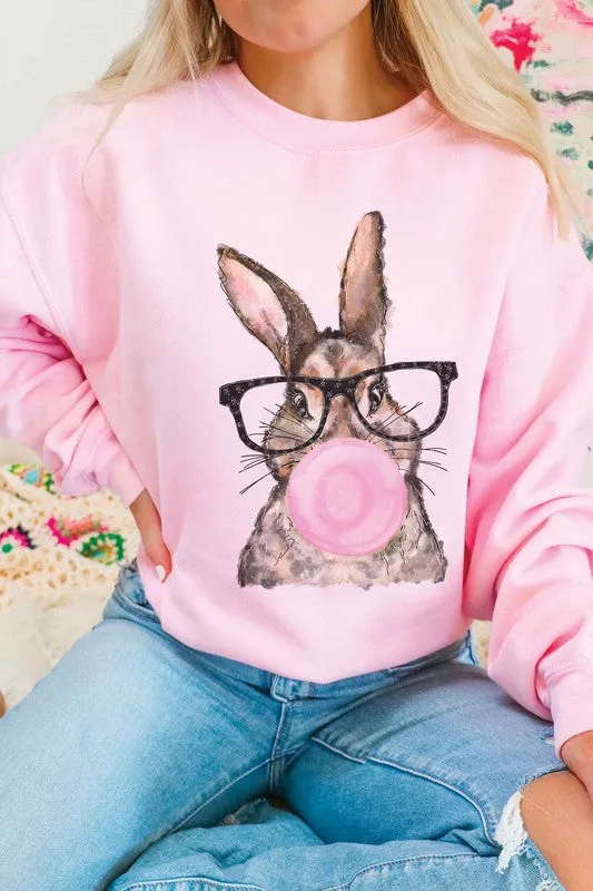 Bubble Gum Bunny Graphic Sweatshirt