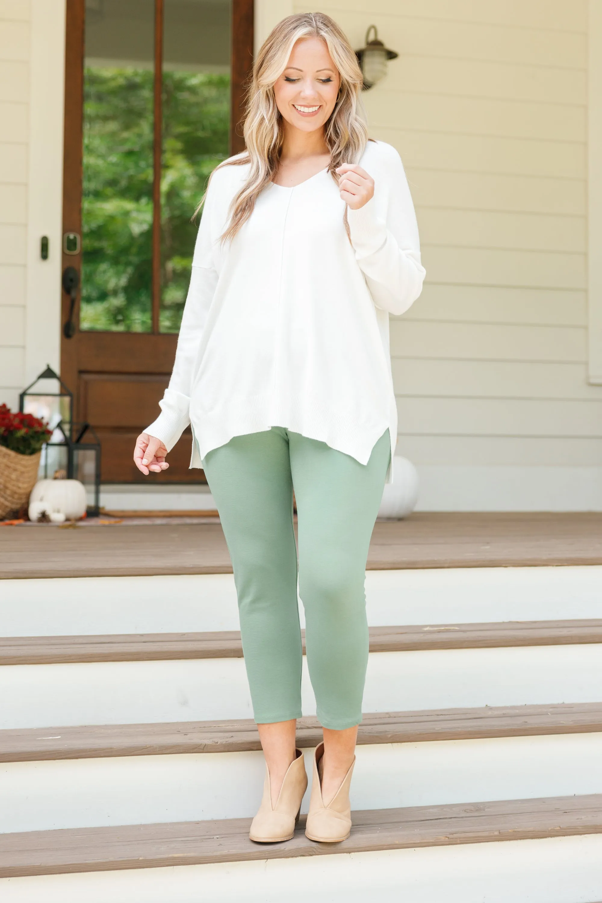 Business Lady Pants, Celadon