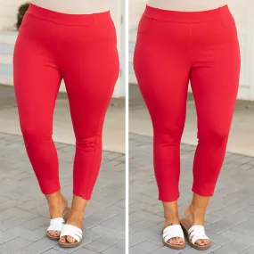 Business Lady Pants, Red