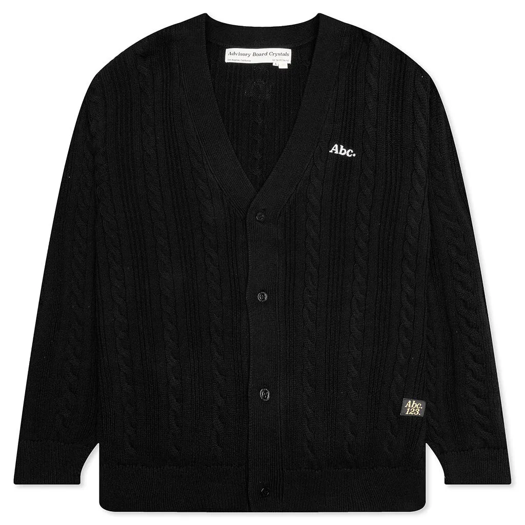 Cableknit Cardigan - Anthracite Black