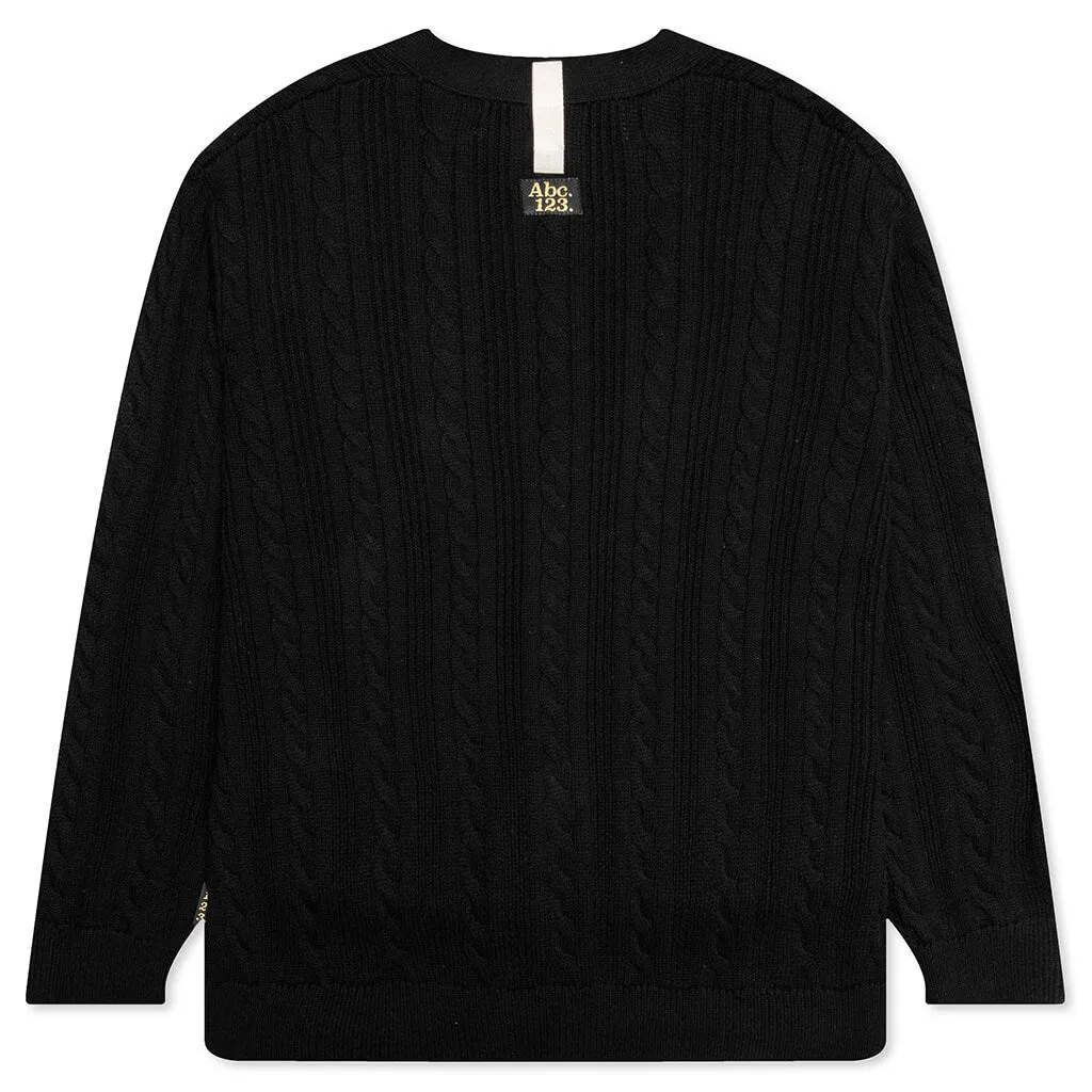 Cableknit Cardigan - Anthracite Black