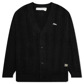 Cableknit Cardigan - Anthracite Black