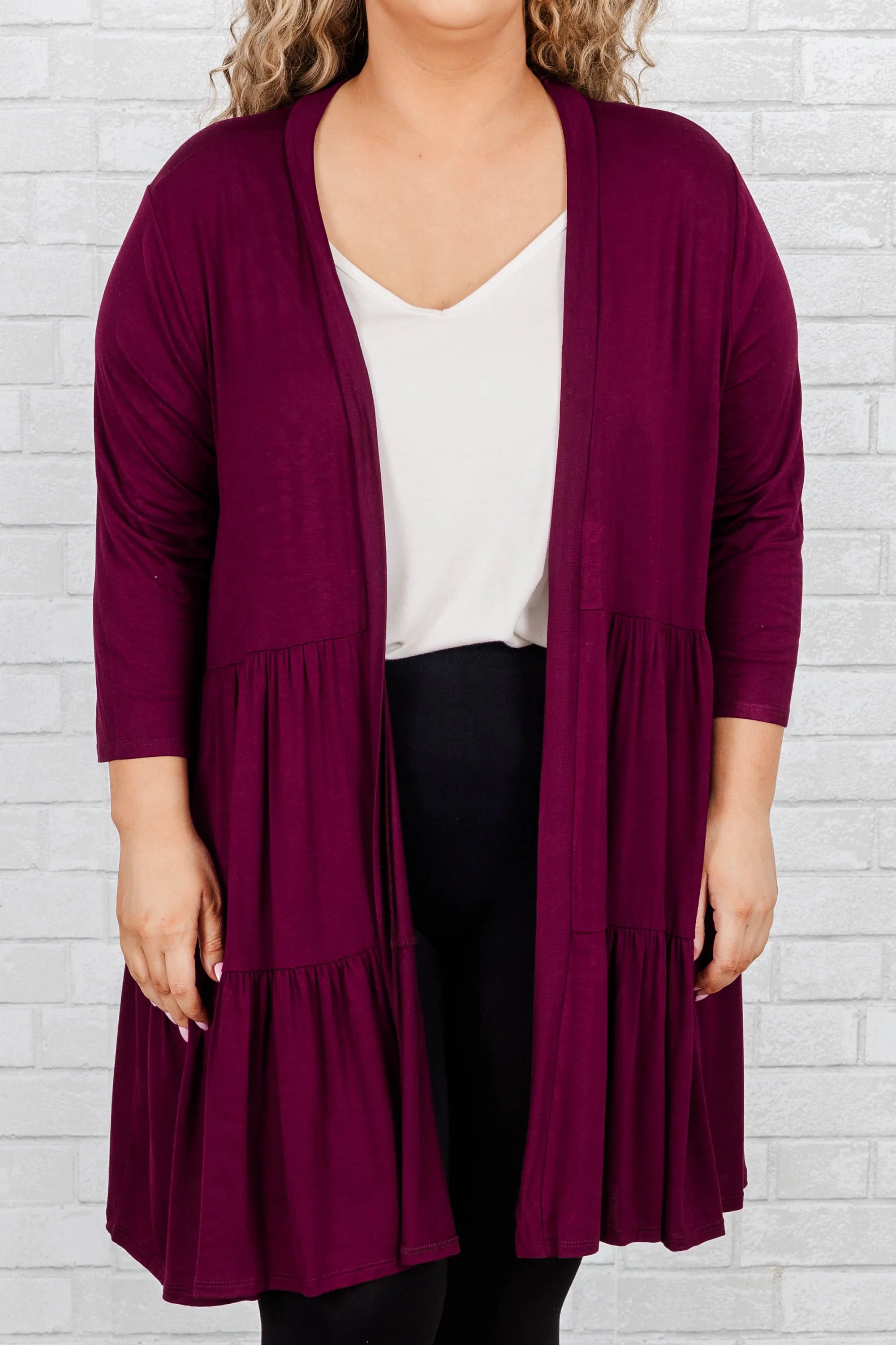 Calm My Mind Cardigan, Burgundy