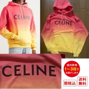 CELINE  |Pullovers Street Style Long Sleeves Plain Cotton Logo Luxury