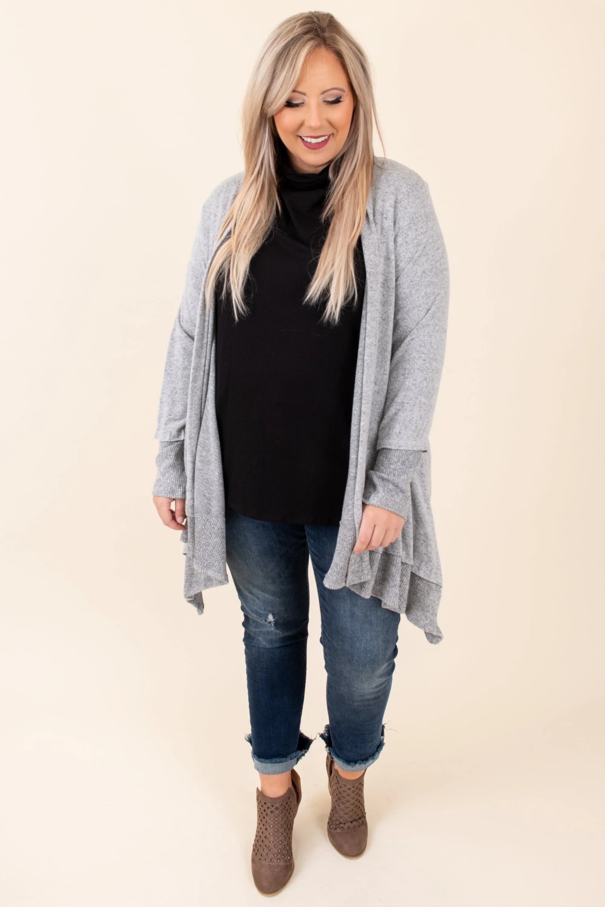 Chasing After You Cardigan, Heather Gray