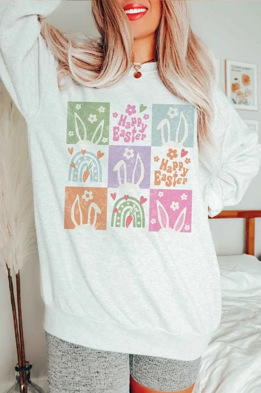 Checkered Easter Vibes Graphic Sweatshirt