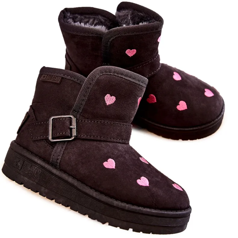 Children's Snow Boots Big Star KK374244 Gray pink