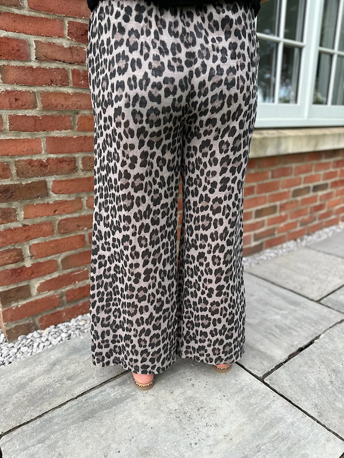 Chocolate Leopard Print Trousers Jayne