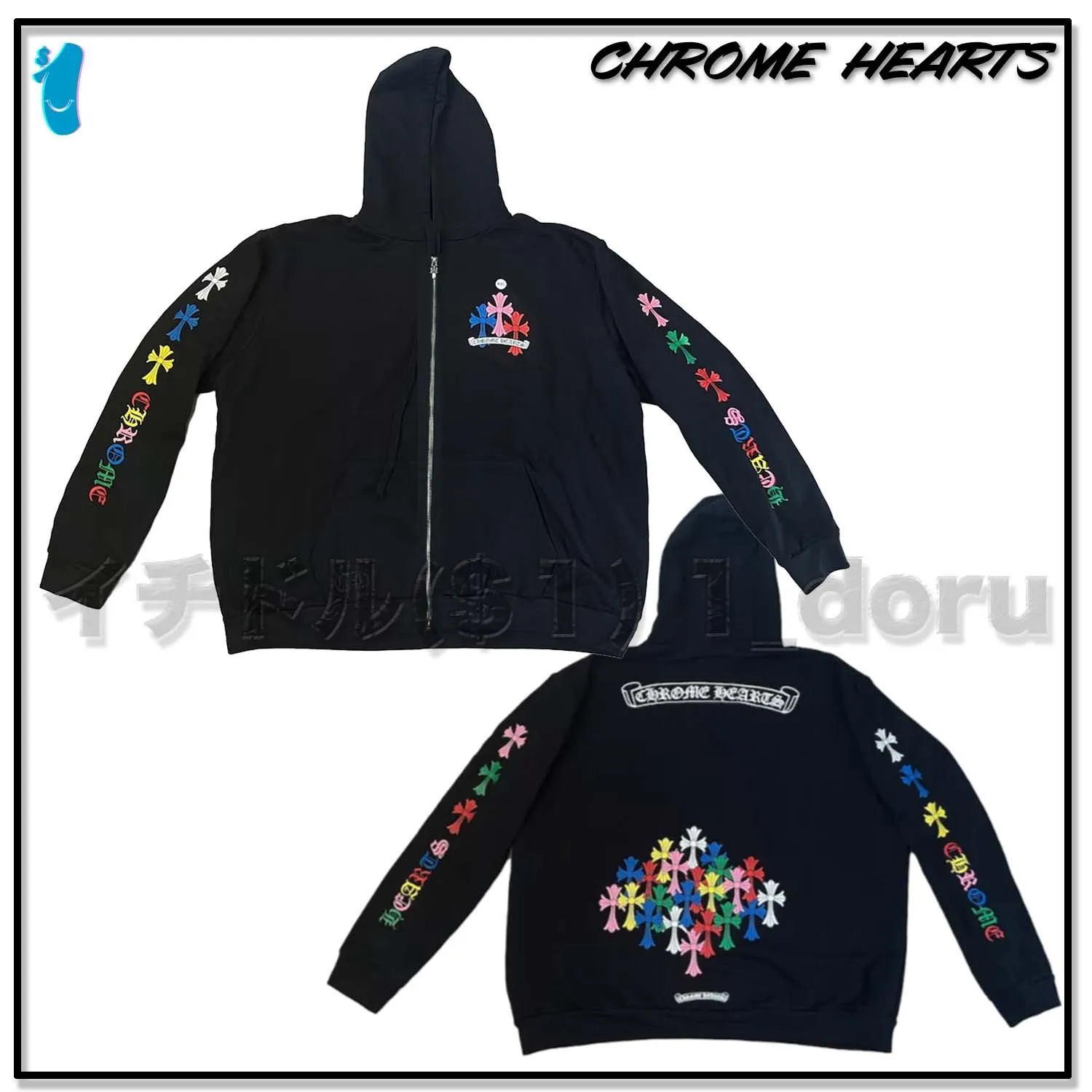 CHROME HEARTS  |Unisex Street Style Long Sleeves Logos on the Sleeves Logo