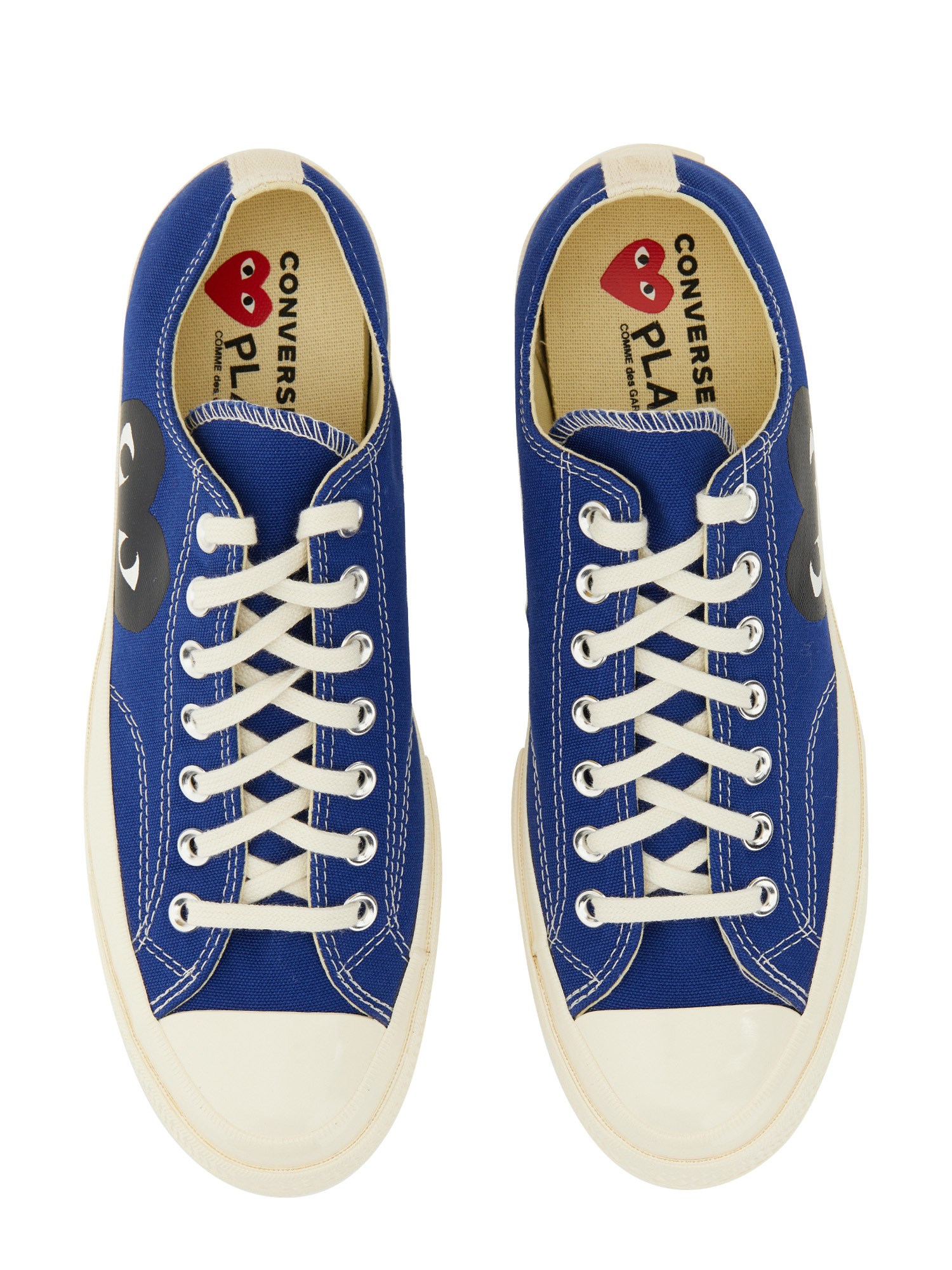 COMME DES GARCONS PLAY CONVERSE    LOW CHUCK 70 CANVAS SNEAKER WITH HEART PRINT