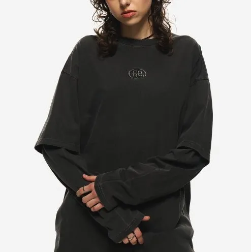 COMPAGNO  |Unisex U-Neck Long Sleeves Cotton Oversized