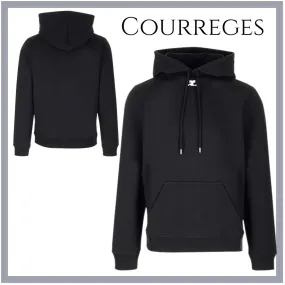 Courreges  |Pullovers Street Style Long Sleeves Plain Cotton Logo