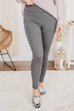 Create My Own Path Athleisure Leggings- Charcoal