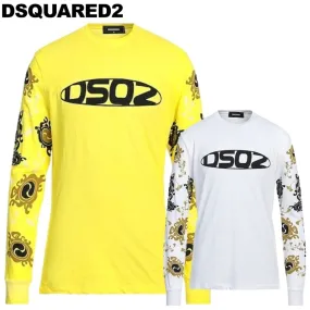 D SQUARED2  |Pullovers Long Sleeves Cotton Long Sleeve T-shirt Logo