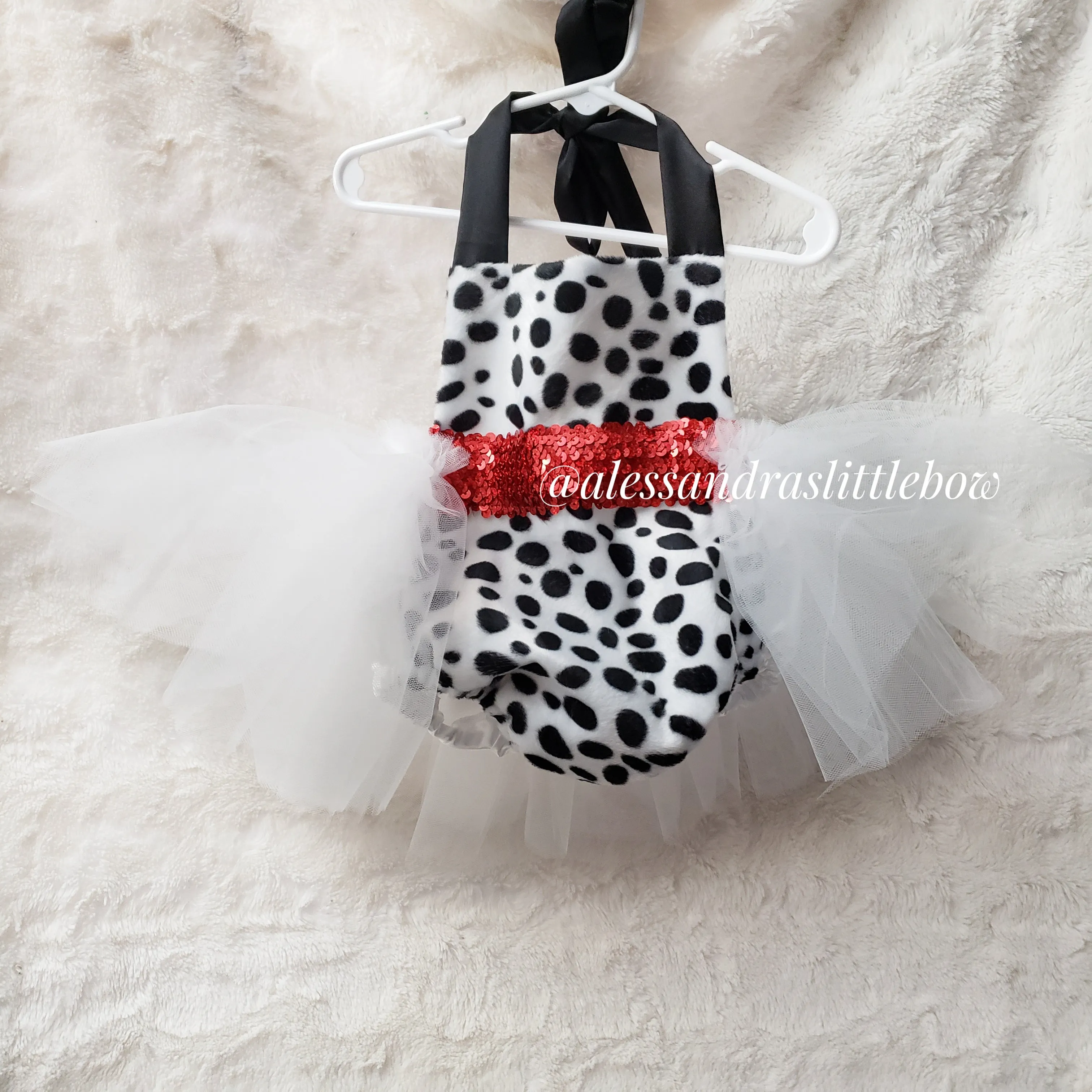 Dalmation Faux Fur Tutu Romper