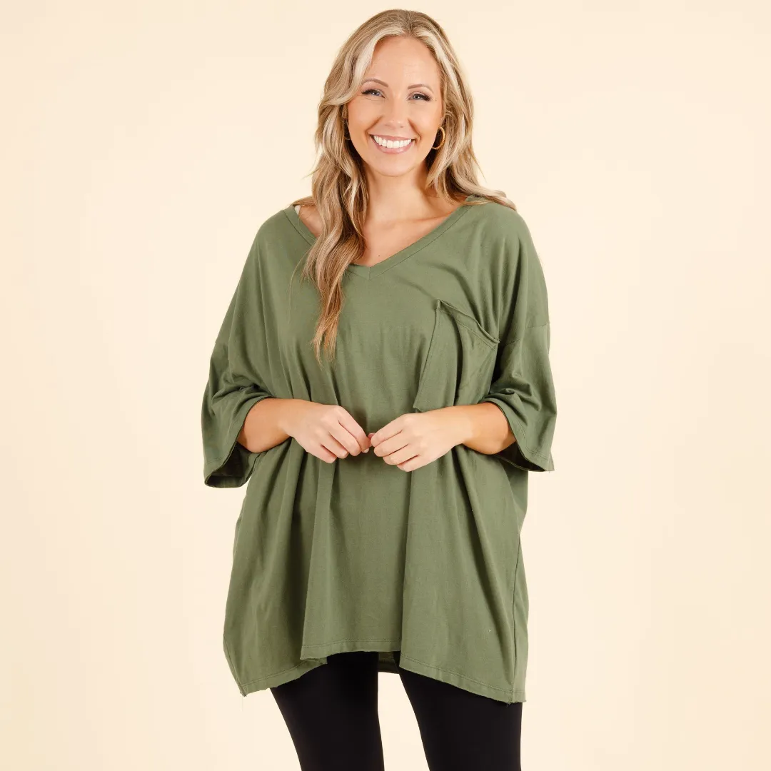 Dancing In The Mirror Top, Ash Olive