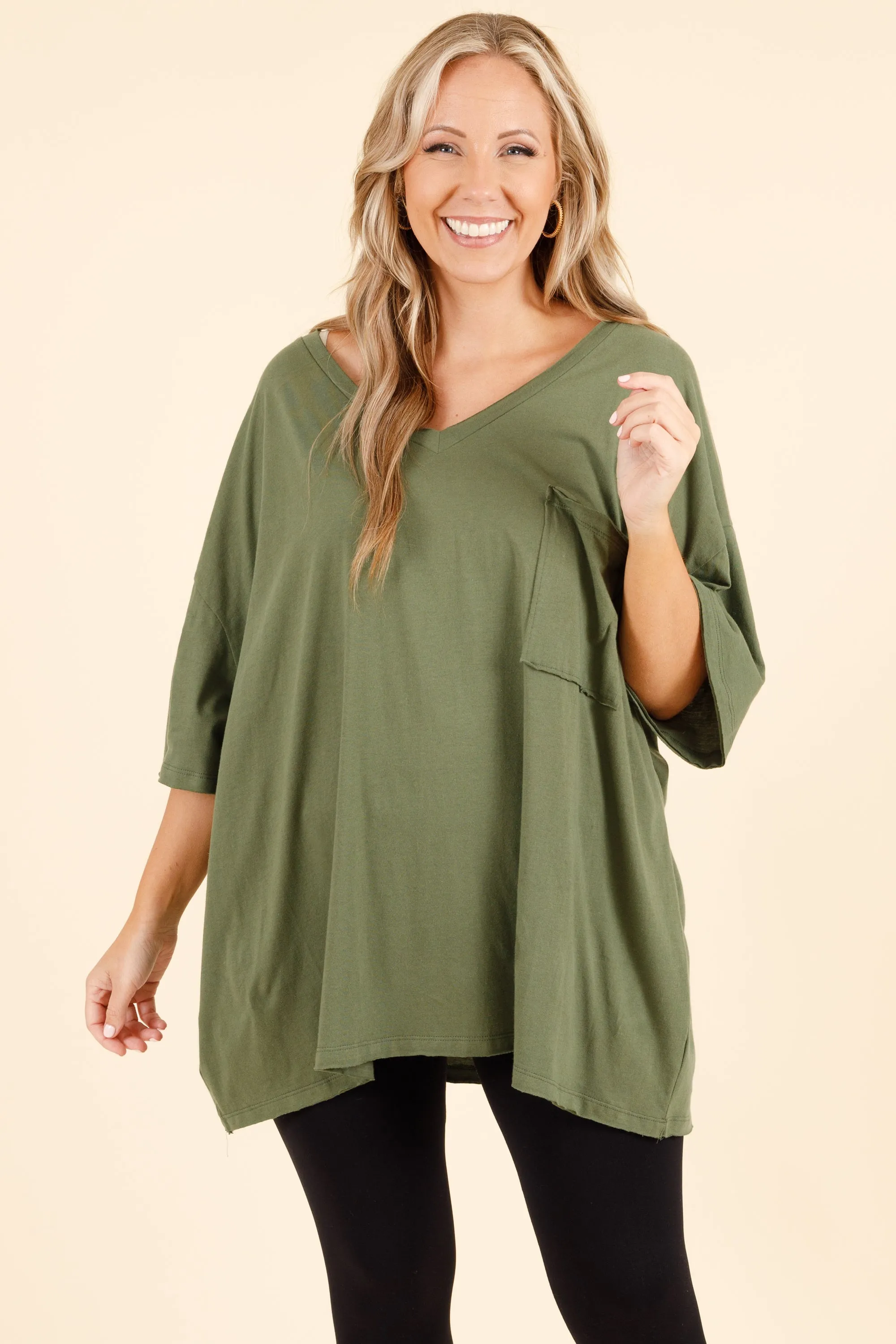 Dancing In The Mirror Top, Ash Olive