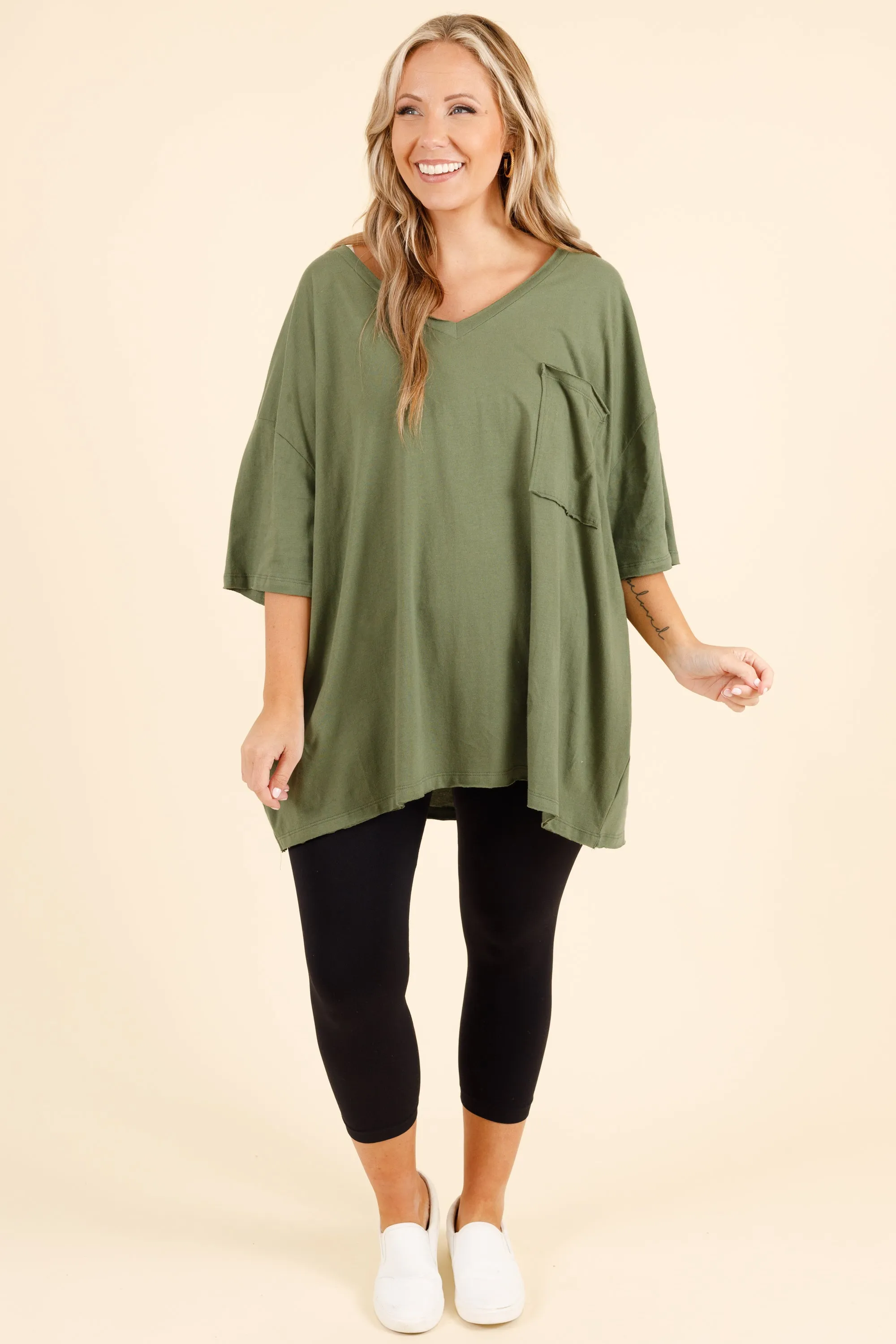 Dancing In The Mirror Top, Ash Olive