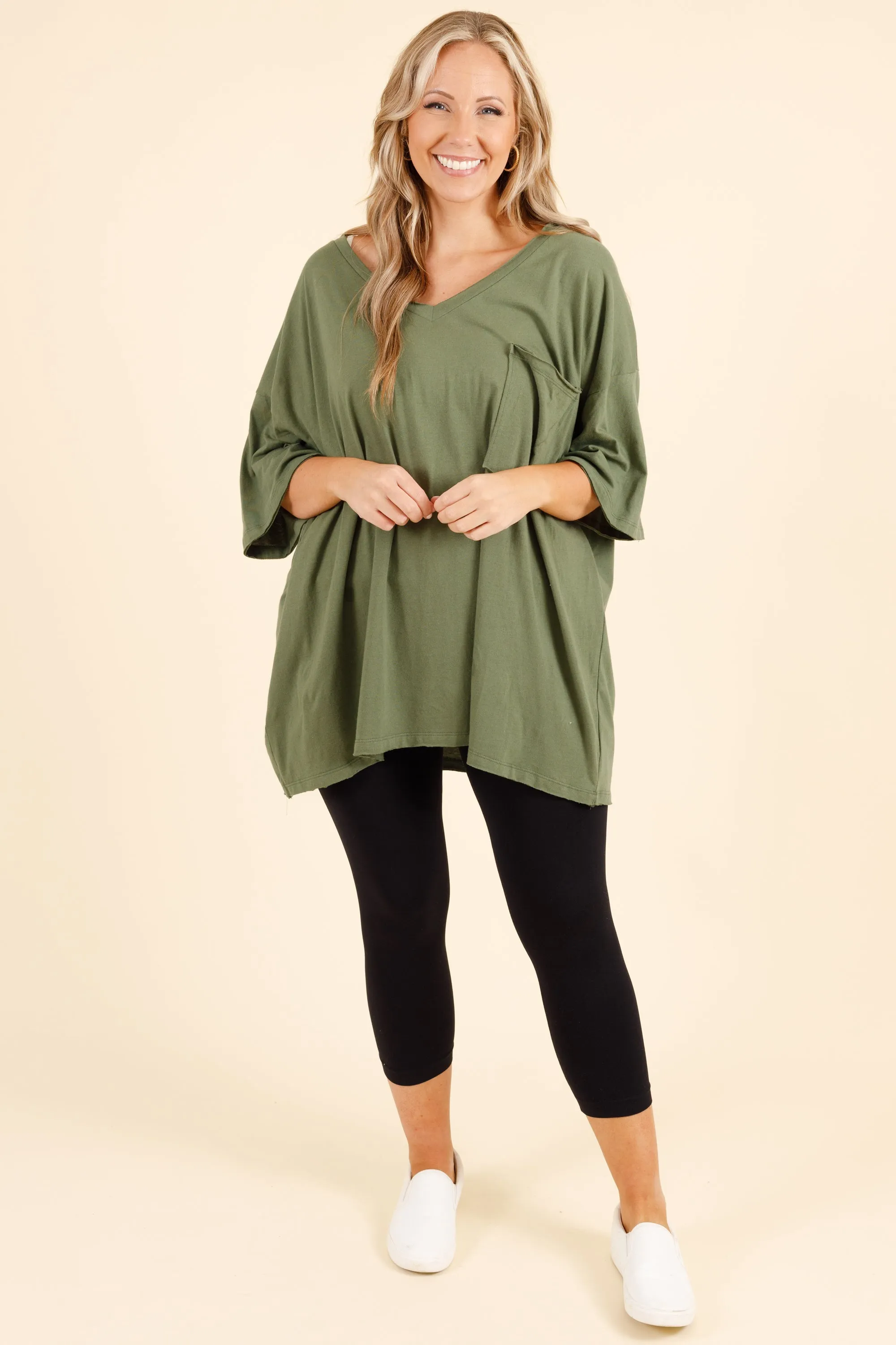 Dancing In The Mirror Top, Ash Olive