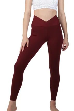 DANIELLA BURGANDY Activewear V Fold Legging